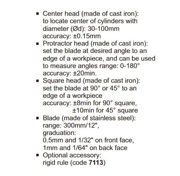 INSIZE COMBINATION SQUARE SET 2278-180