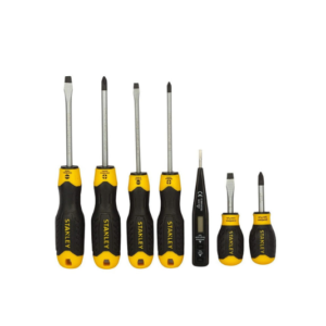 STANLEY CUSHIONGRIP SCREWDRIVER SET WITH TESTER DIY